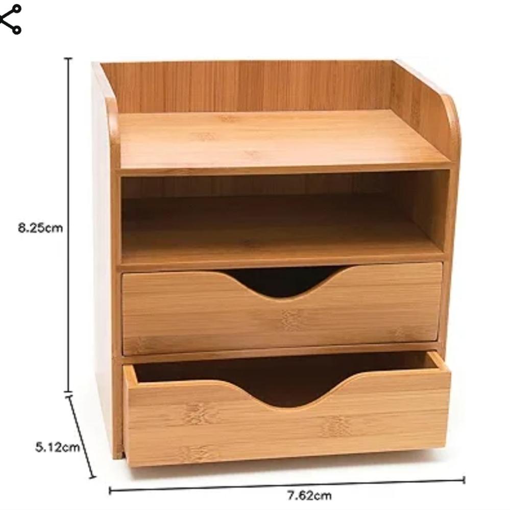 Source Unknown Bamboo Desk Organizer in Light Brown